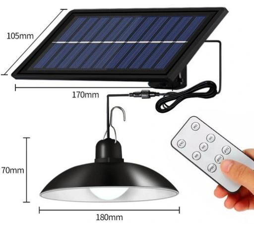 Lampa Żyrandol Led Panel Solarny Kemping Żarówka