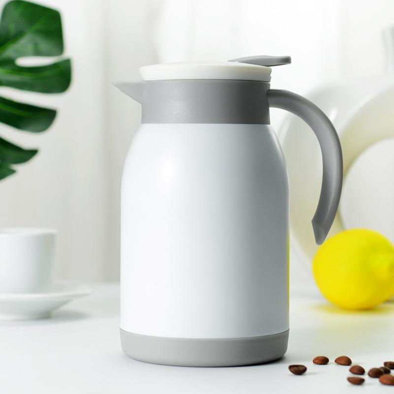 

Кофейник из нержавеющей стали 304 емкостью 1200 мл с двойной вакуумной изоляцией, бытовой горшок 1200ML белый