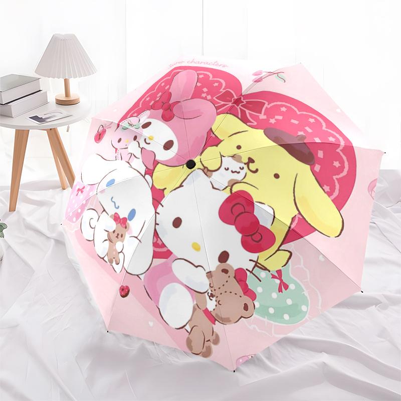 

1pc Sanrio Characters Automatic Opening/Closing Umbrella with Foldable Design, 8-Bone Iron Frame, Outdoor, Perfect Gift for Fans, Travelers, Daily Use