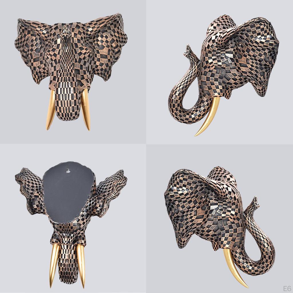 Decorative Elephant Head To Hang On The Wall, Wall Sculpture for Home Or Office.