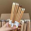 Hand-carved Animal Chopsticks 3D Wooden Dinnerware Practical Beech Chopsticks  Sushi Couple