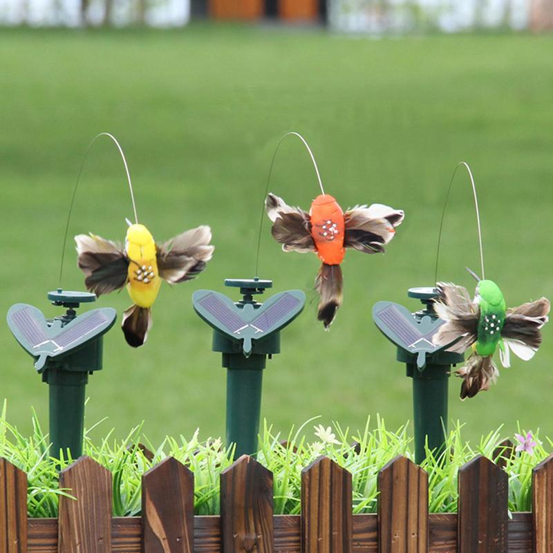 Garden Decoration Solar Powered Dancing Fluttering Butterflies Flying Humming Bird Garden Outdoor Home Decoration Farmland