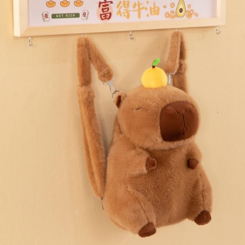 Capybara Plush Backpack Mini Fresh Style Cute Cartoon Animal Backpack for Women A Kawaii Bag for School and Travel