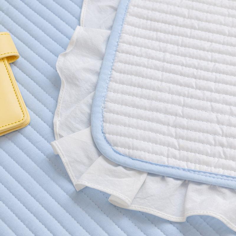 Girl Style Pure Cotton Sofa Mat Universal for Seasons Broken Flowers Couch Cover Bowknot Decor Home  Anti-slip Couch Sofa Mat