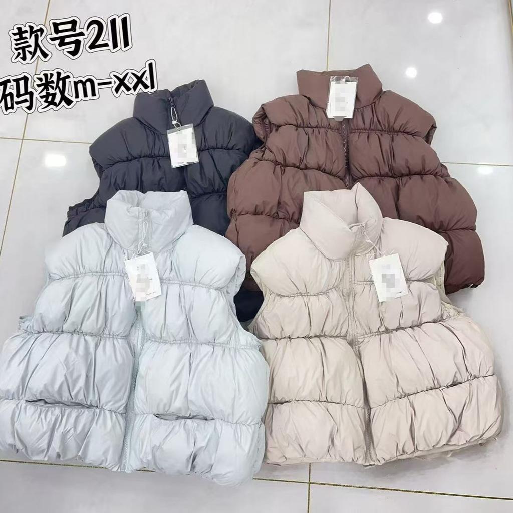 Cotton vest women's short thickened bread clothes, vest vest, puff year new fashion stand-up collar jacket
