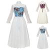 Dámský kostým Top s odhalenými rameny Nepravidelná sukně Vintage outfit s dekorací