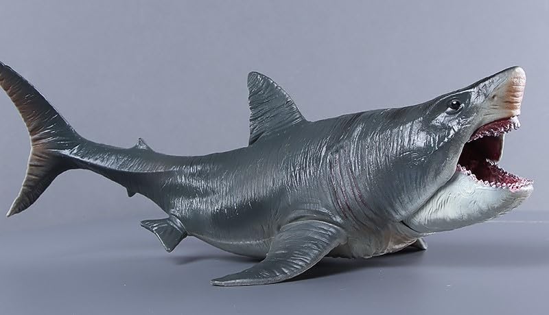 SanDoll Dinosaur Figure Realistic Model Jurassic 30cm Reptile Carnivore Kids Toy Gift Display (Megalodon)
