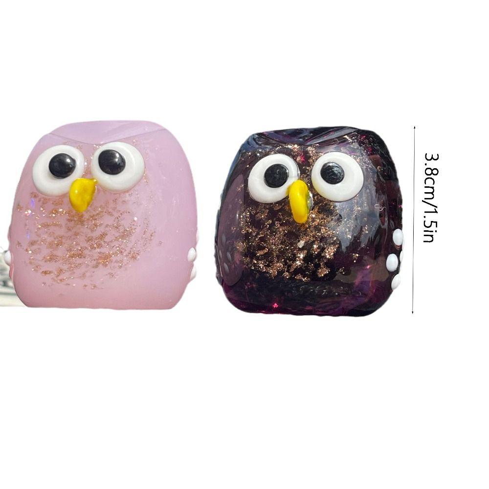 Exquisite Cute Small Owl Ornaments Table Decor Animal Owl Crafts Glass Sculpture Owl Figurines Desktop