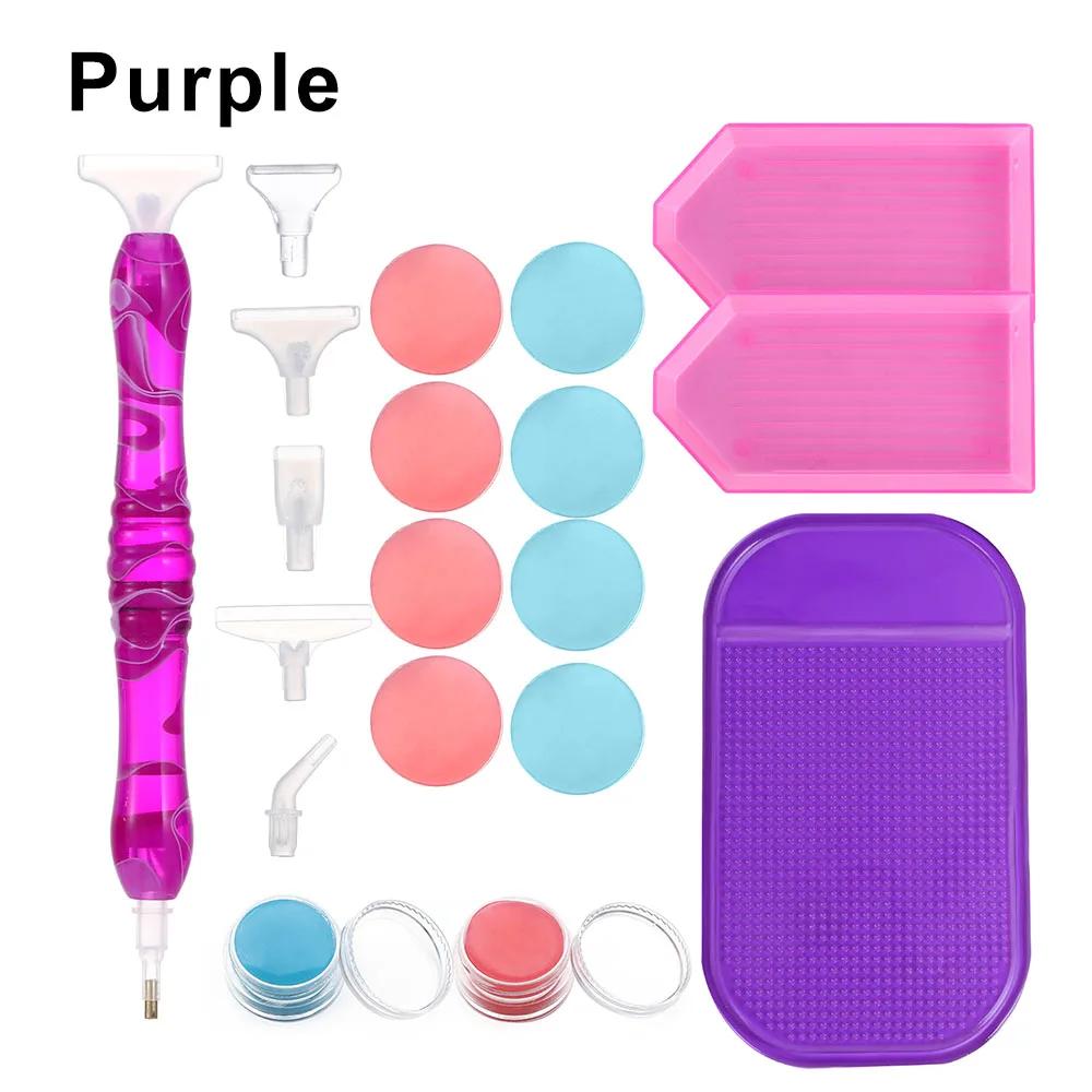 Resin Point Drill Pen 5D Diamond Painting Handmade Tool Kits for 5D Painting with Replacement Drill Picker Clay Tray Accessories
