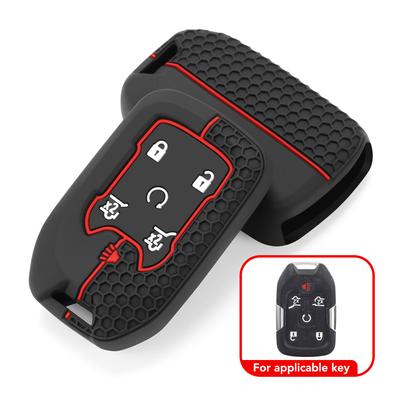 For GMC Terrain Acadia Silicone Car Key Cover Case for Chevrolet Tahoe Yukon XL Protect Key Cover Remote Case for Keychain Alarm
