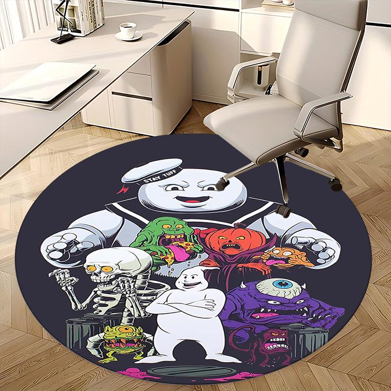 Ghostbusters,Stay Puft Marshmallow Man Chair mat Round Rug Office carpet, Non slip, Suitable for Living Rooms, Bedrooms,Decor1205714a