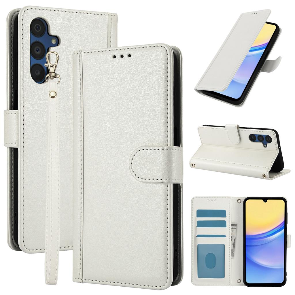 For Samsung Galaxy A57 5G Case PU Leather Stand View Phone Wallet Cover with Hand Strap