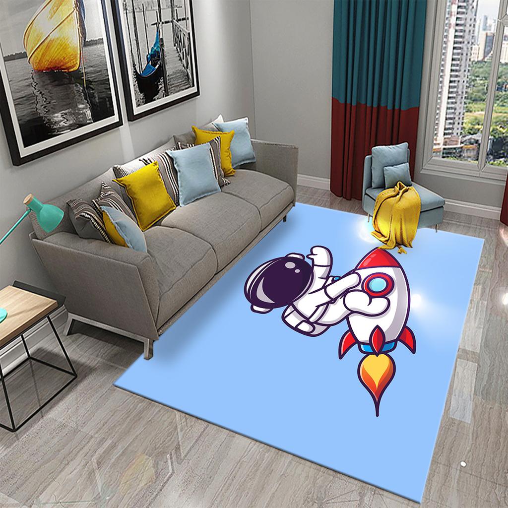 3D Cartoon Cute Astronaut Carpets for Living Room Kitchen Bedroom Bathroom Entrance Non-slip Area Rug Kawaii Kids Decor Carpet