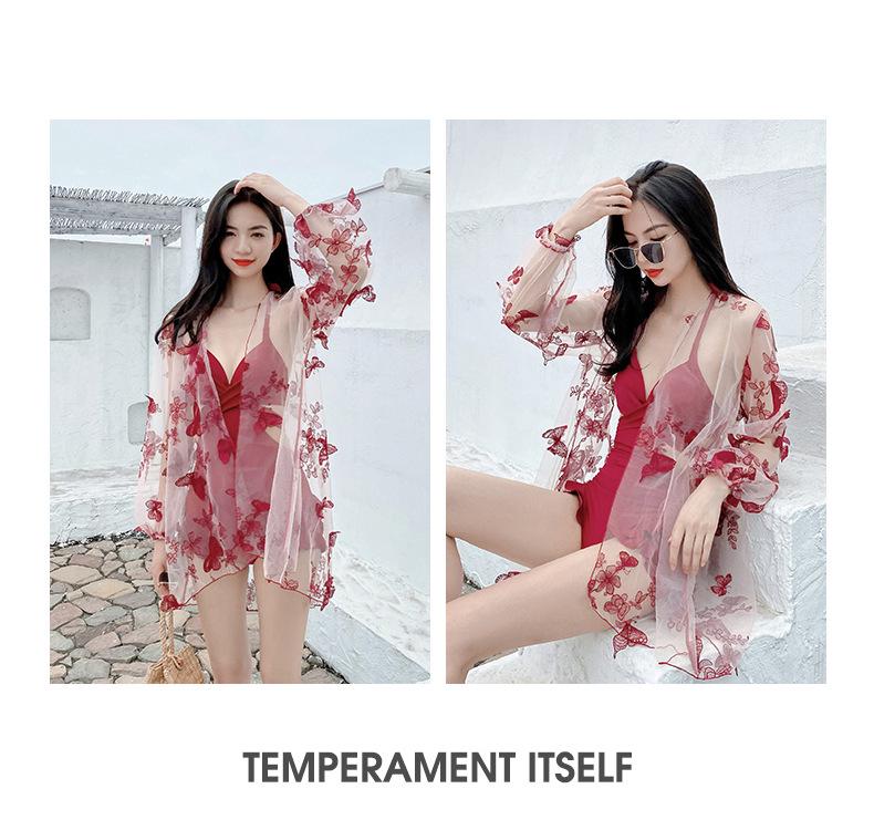 Korean Style 2025 Sexy Women's Swimsuit: One-Piece & Two-Piece Options for Small Chest Gathering