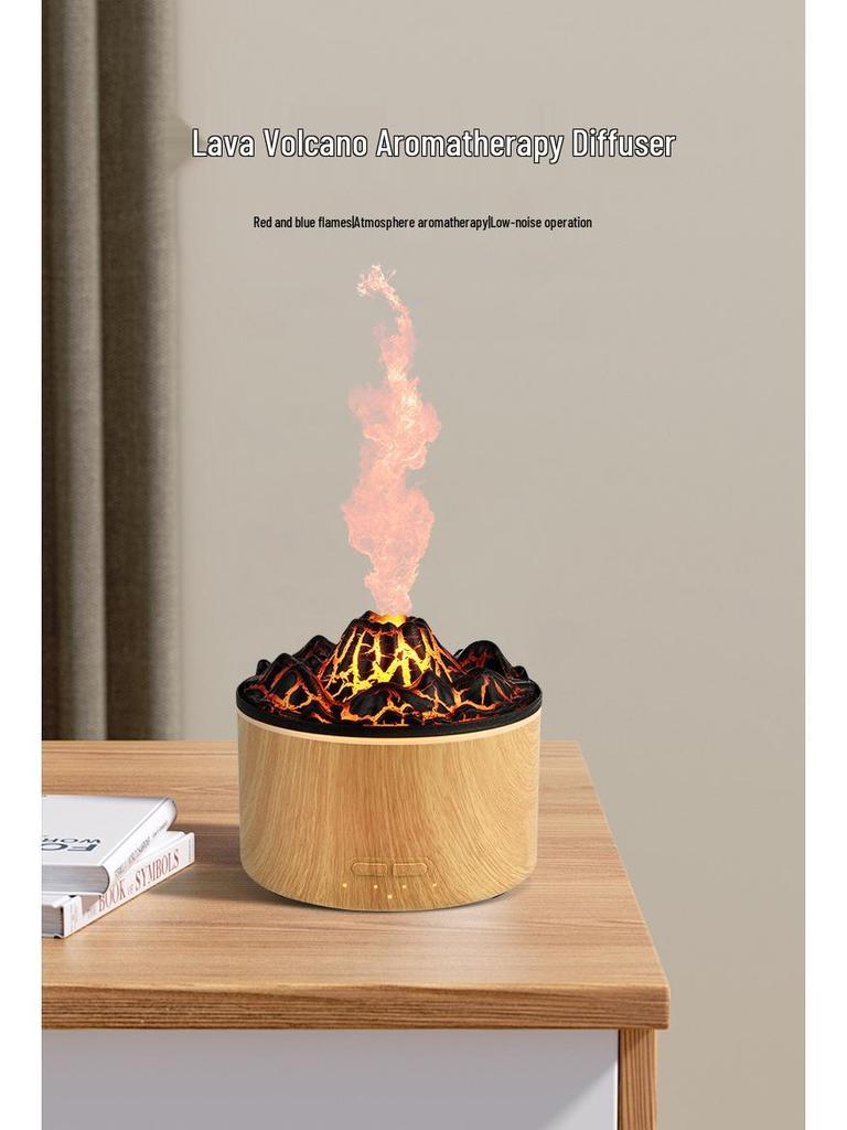 Large Capacity Volcano Flame Humidifier & Aroma Diffuser for Hotel Bedrooms