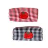 Tomato Gingham Makeup Bag Canvas Cosmetic Bag Cartoon Pencil Case  Students