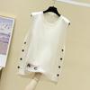 Women Loose Fit Knitted Waistcoat Vest Spring and Autumn Knit Sweater Outer Wear Hedging Waistcoat Loose Sweater