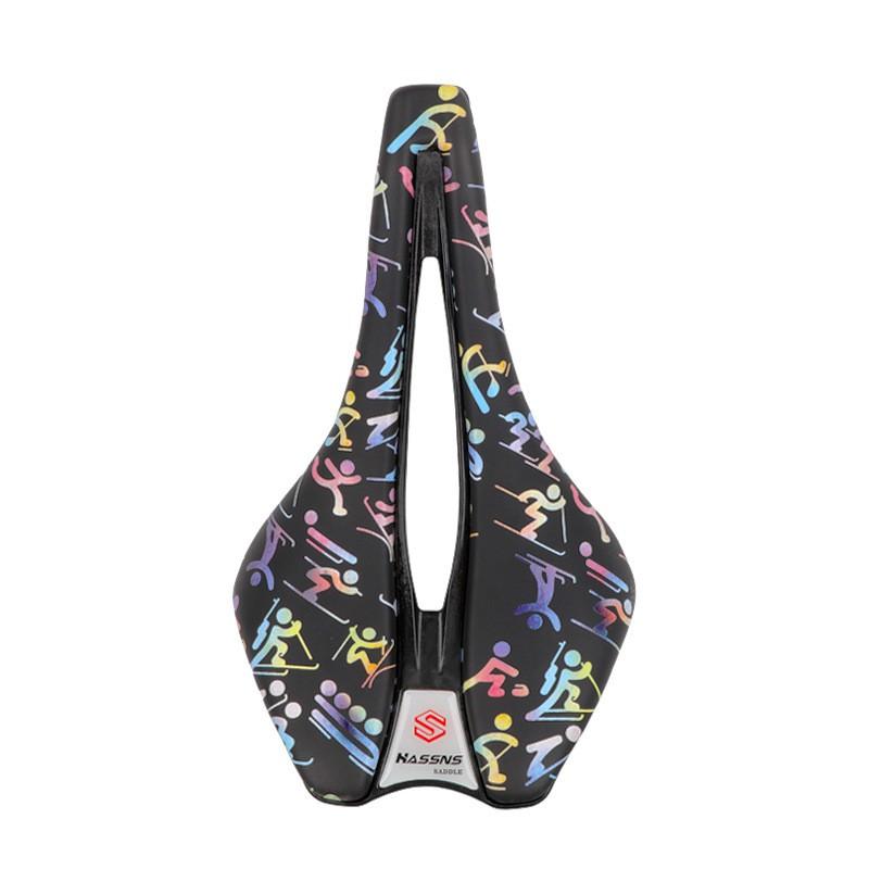HASSNS Hollow Mountain Bike Saddle Short Nose Gel Pad Comfortable Breathable Cycling Seat MTB Road