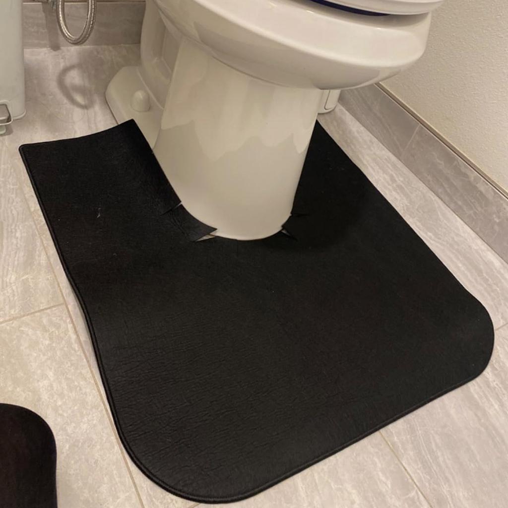 6pcs Adjustable U Shape Toilet Training Mats for Boys Elderly Washable Bathroom Rug Commode Mat Quick Installation