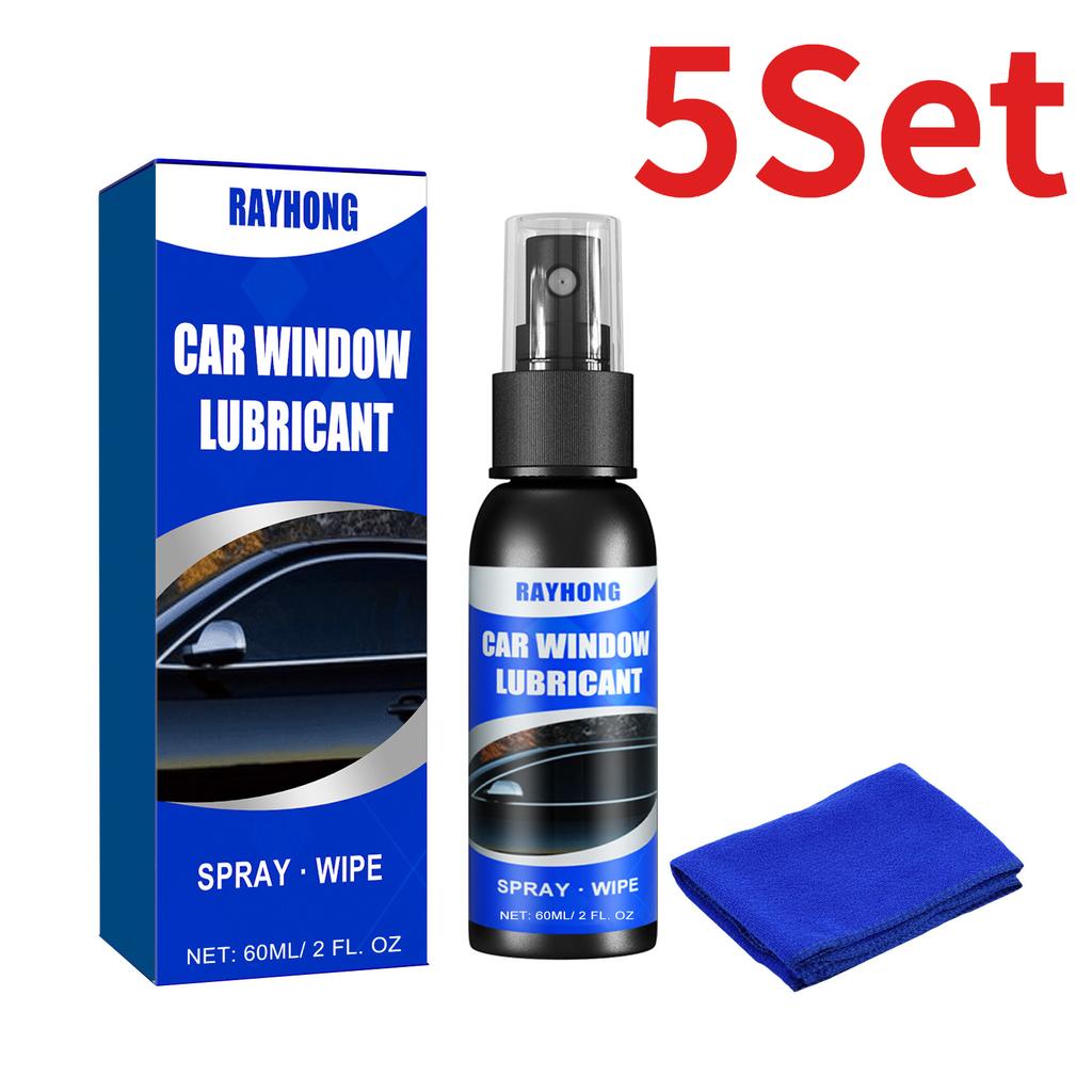 Car Window Lubricant Kit With Towel Door Rubber Strip Softening Maintenance Eliminates Noise Car Detailing Care Lubricant Agent