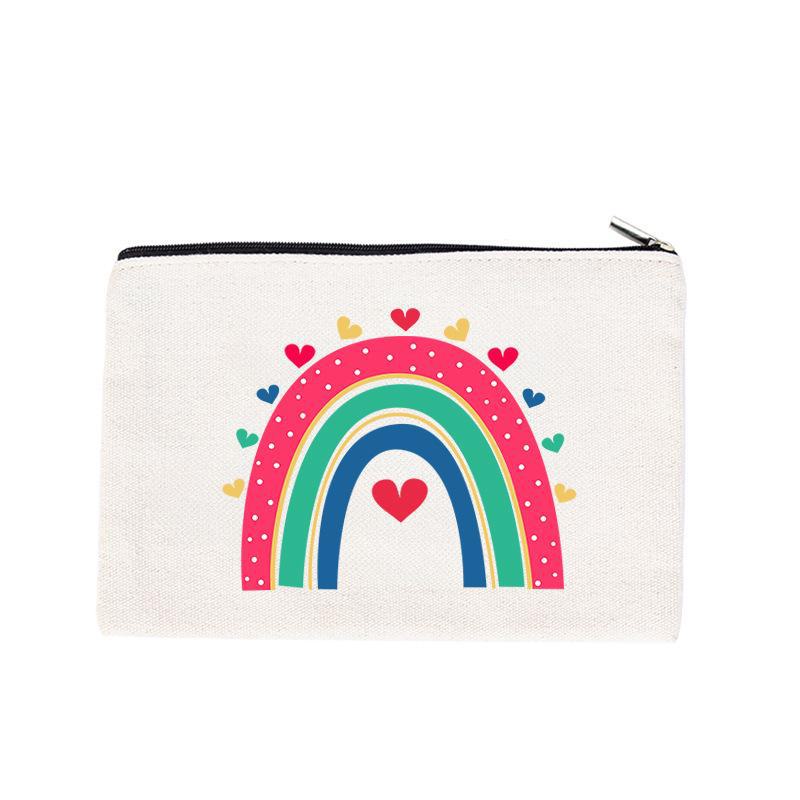 Colorful Canvas Coin Purse: Zippered Stationery, Pen & Cosmetic Storage Bag