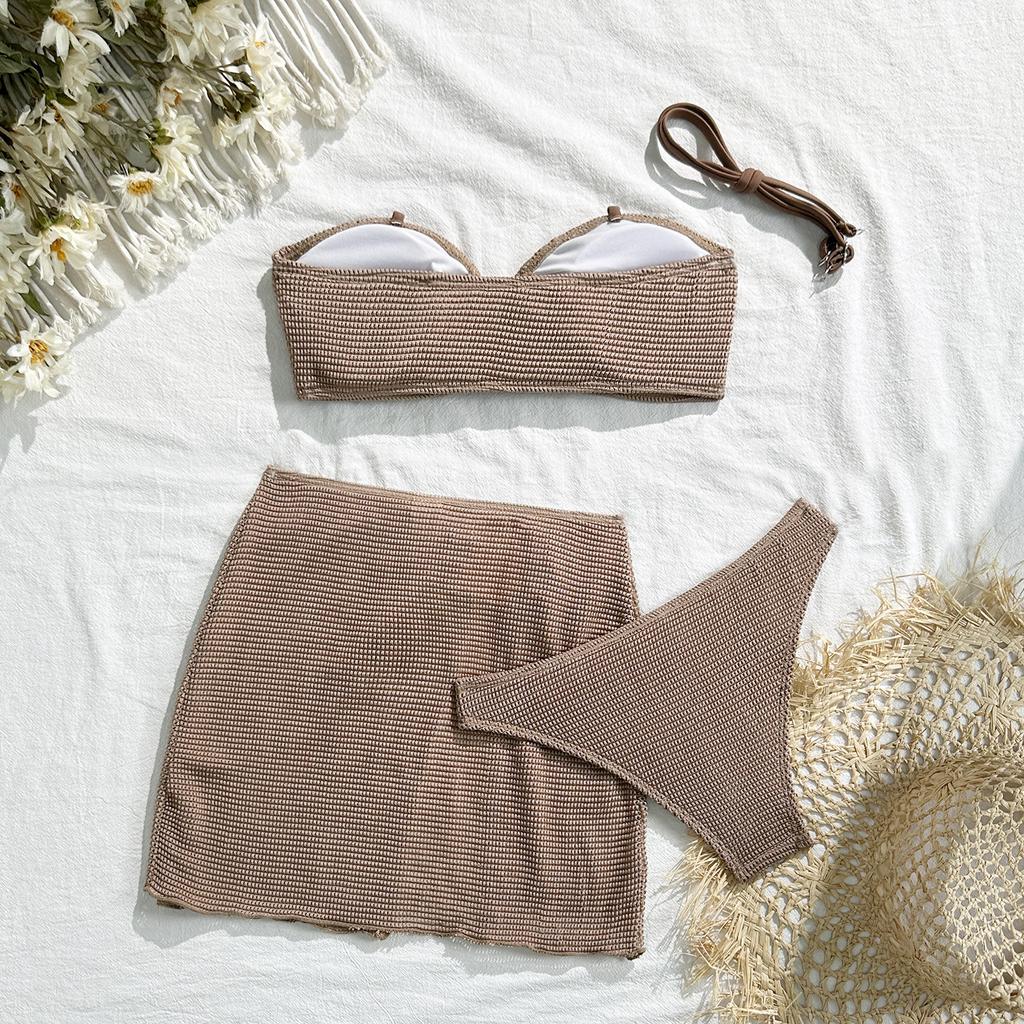 2026 Beach Vacation Three-piece Short Skirt Swimsuit Bikini