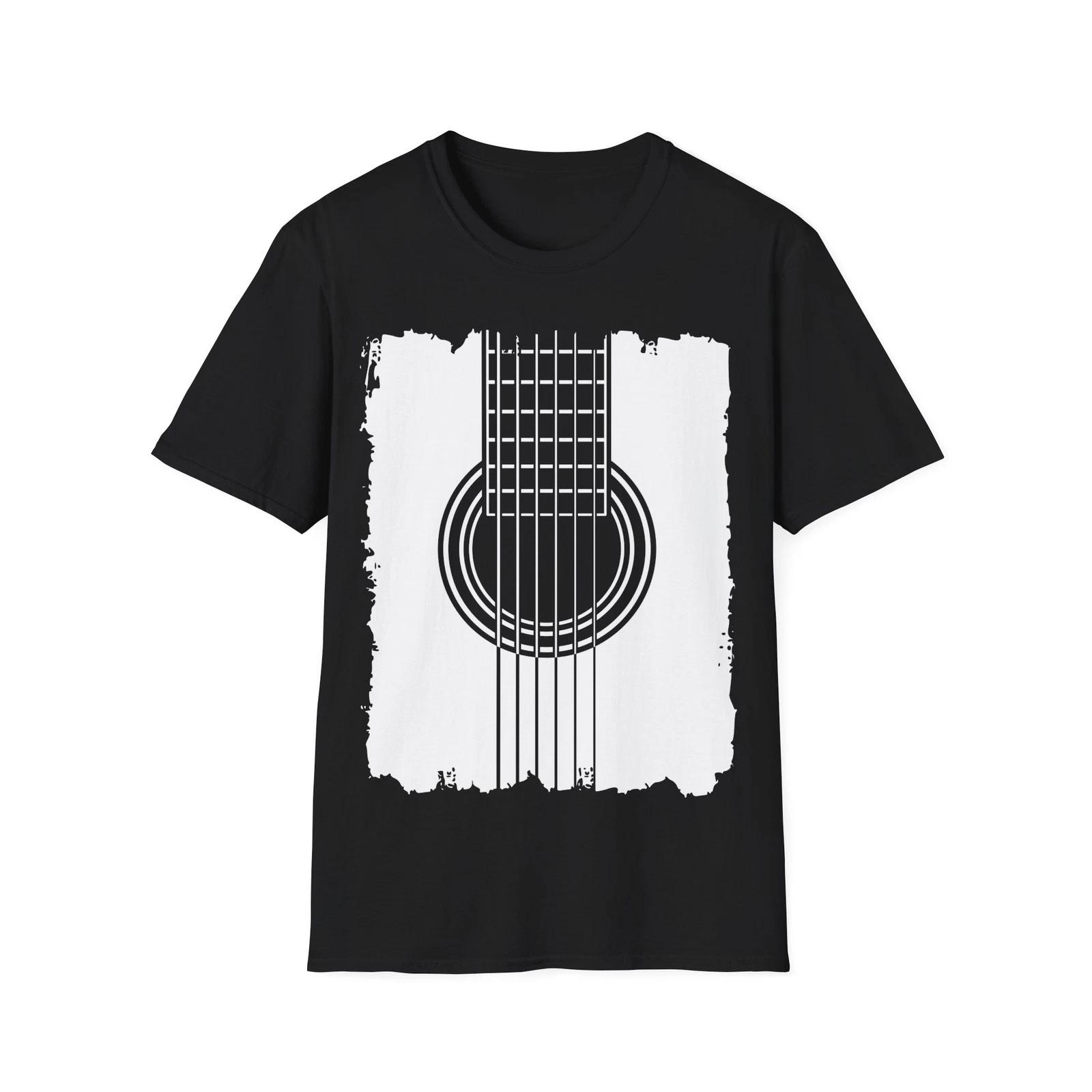 Acoustic Guitar T-Shirt, Music Poster Art, Guitarist Graphic Tee, Rock Fan Top XL