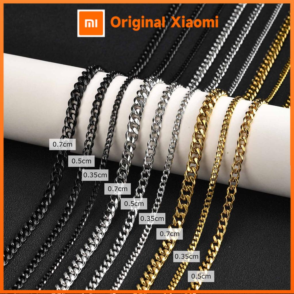Xiaomi Vnox Cubansk Link Kæde Halskæde til Mænd, 3,5/5/7mm Rustfrit Stål, 45/50/55/60cm, Guld/Sort/Sølv Farve, Hip Hop Smykker Gaver