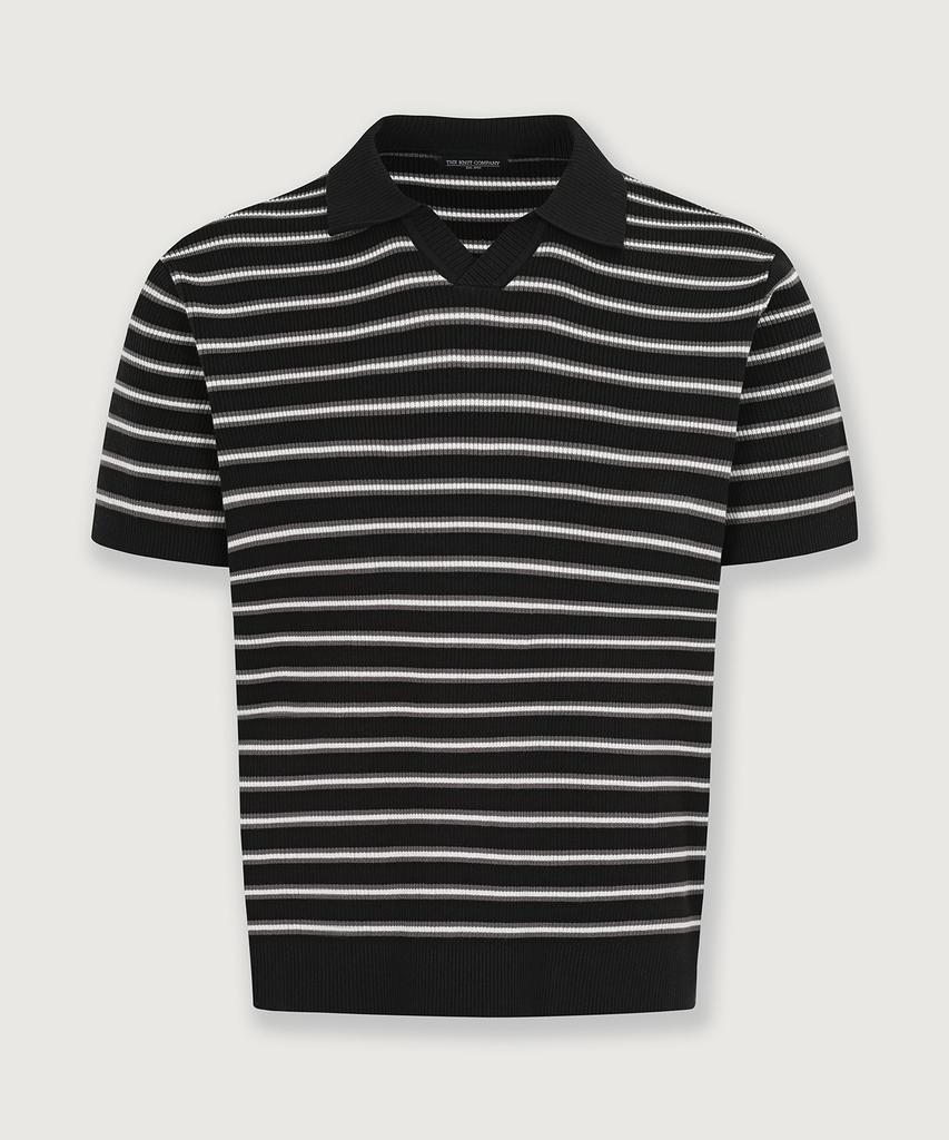 THEKNITCOMPANY (M) Orea Stripe Ribbed Polo Knit 3 Colors (Type B)