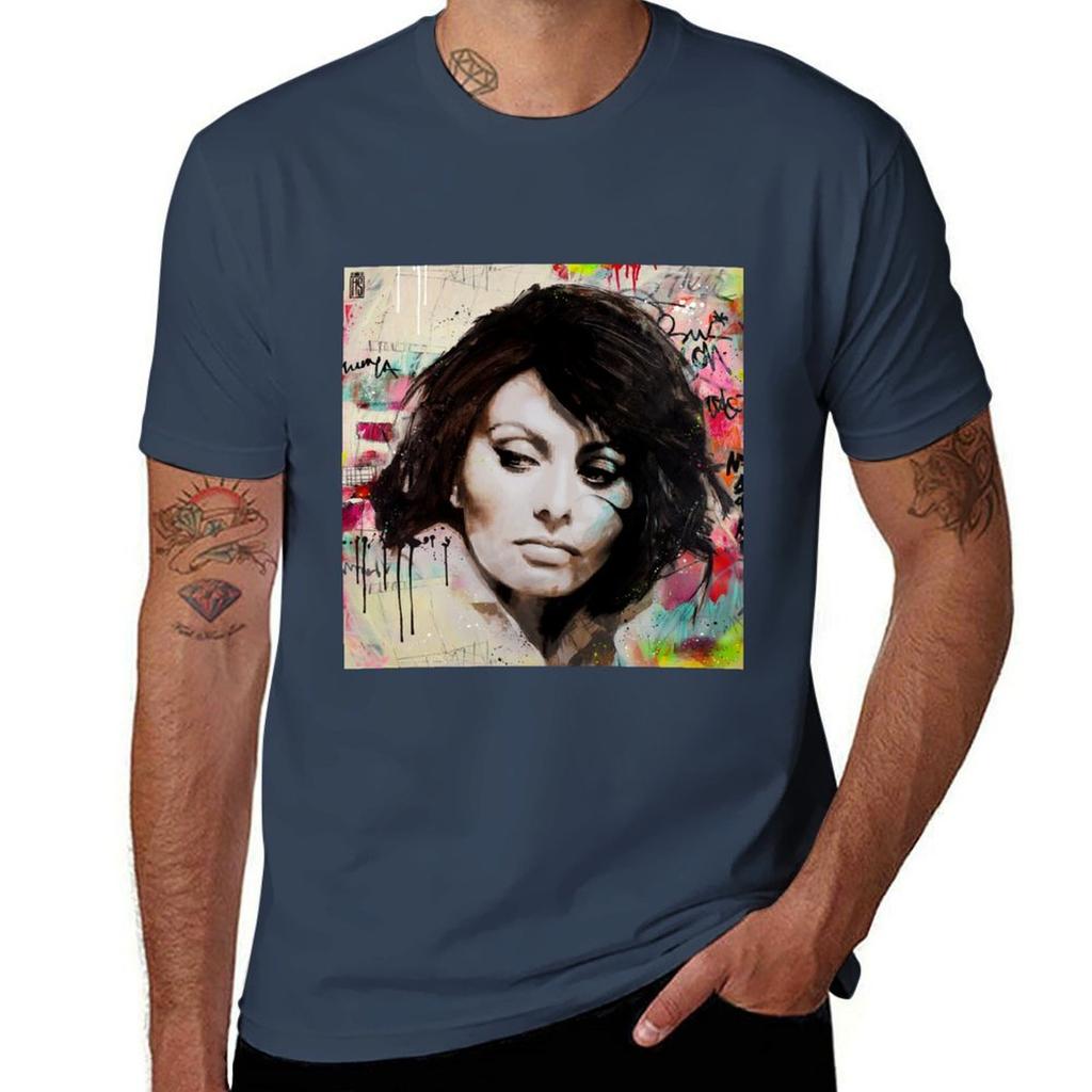 Sophia Loren Pop Art Tshirt Basic Regular Fit Casual Tshirt