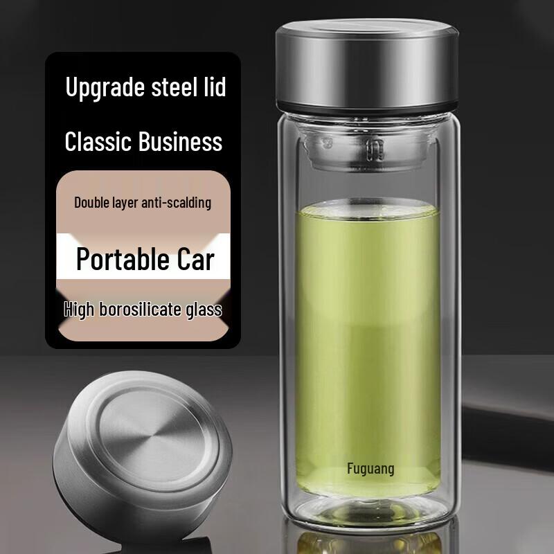 Fuguang Insulated Double-Layer High Borosilicate Glass Tea Cup 380ml