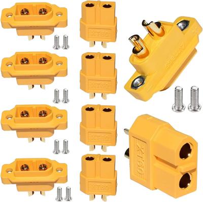 5 Pairs XT60E-M Mountable Male and Female Connectors for Battery – Ideal for RC Aircraft FPV Racing Drones
