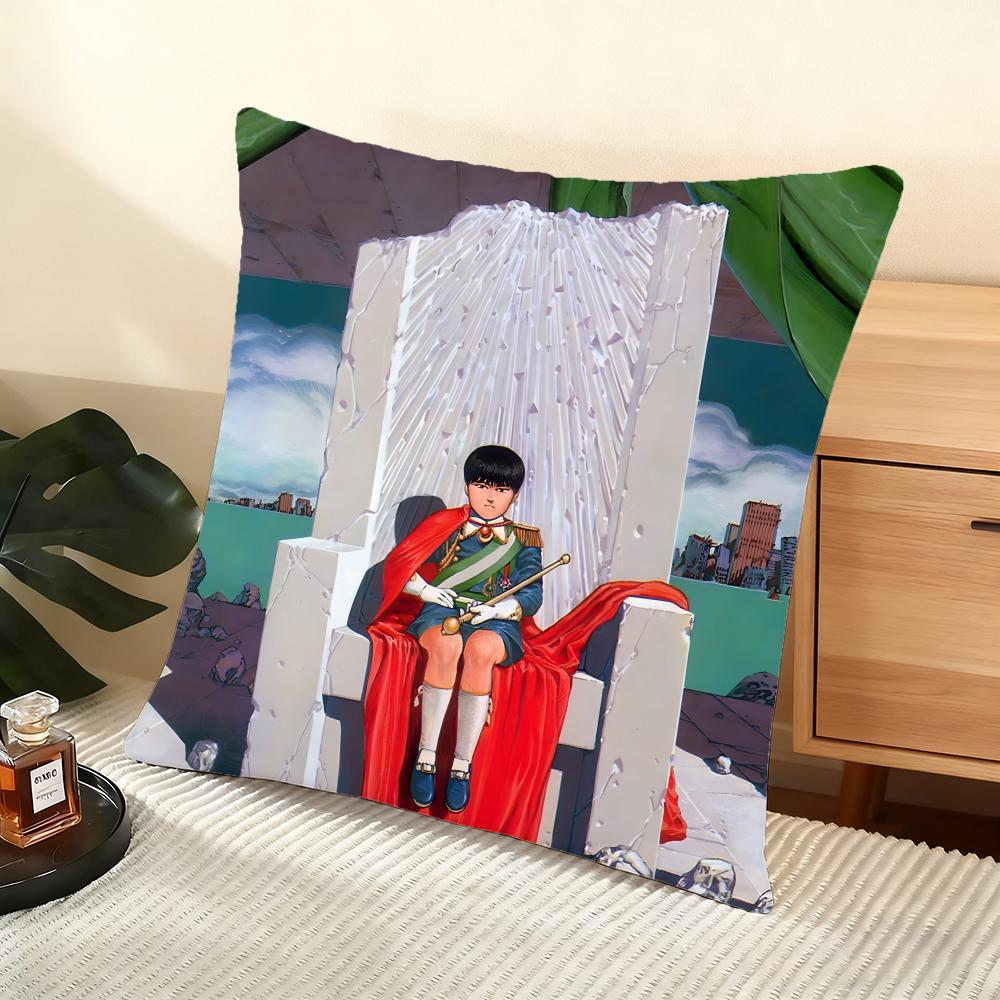 Cushion Cover Silky Short Plush Home Sofa Cushion Cover - Invisible Zipper Home Decoration Akira Anime