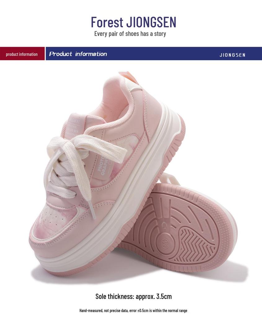 Pink Women's Summer 2025 Loafers: Versatile Thick Sole Casual Shoes (BEBE1629)