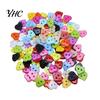 100PCs Heart Mixed Colors Resin Buttons Fit Sewing or Scrapbooking 10mm