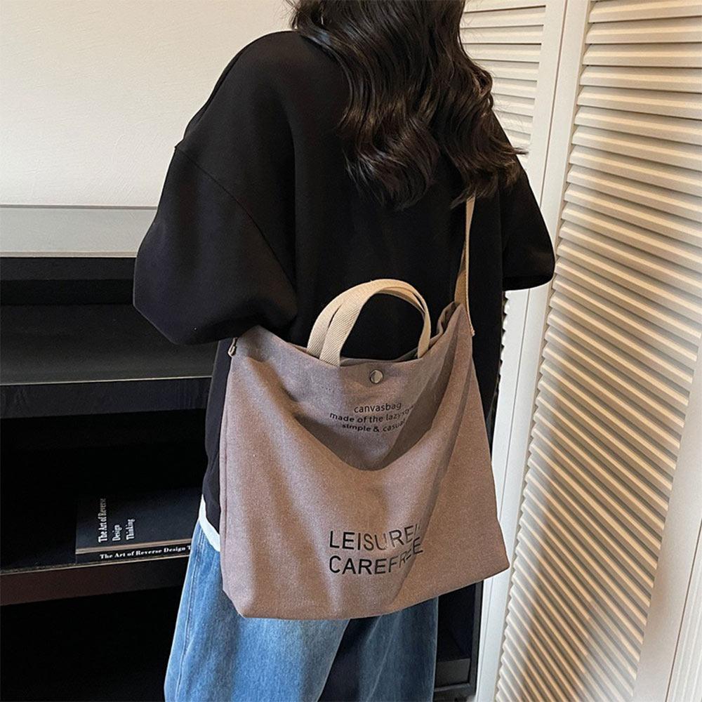 

Premium Sense Thickened Canvas Retro Tote Bag Large Capacity Shoulder Strap Shoulder Bag Casual Crossbody Bags Daily Use S сірий