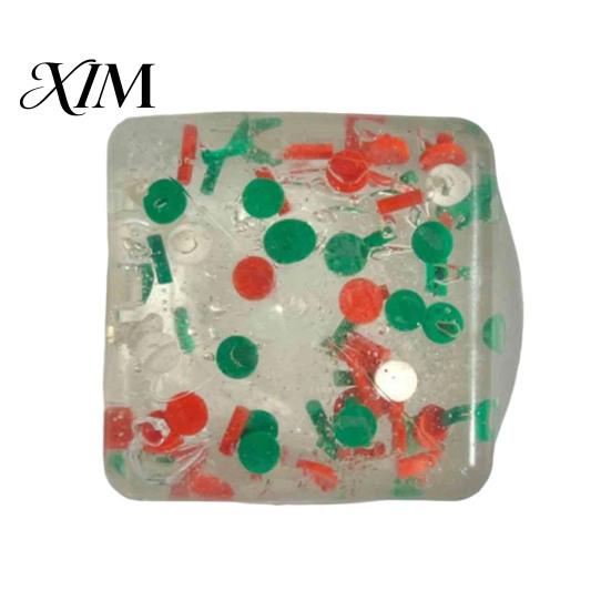 Portable Stress Relievers Christmas Cube for Anxiety Relief, Clear Squeeze Fidget Toys Toy, Soft Stretchy Sensory Toy Party Favors Transparent
