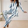Women Plus Size Pink Orange White Printed Half Zip Long Sleeve Top And Fitted Pants Two Piece Set