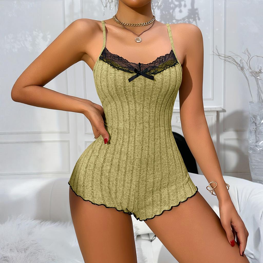 Summer Lace Rompers For Women Sleeveless Jumpsuit Shorts Summer Nightwear