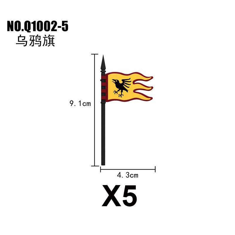 Military Building Blocks Medieval Solider Knights Equipments Mount War-Horse Wolf Flag Vests Shields Fiery Dragon Mini Brick Toy