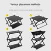 3 Level Outdoor Storage Stand Portables Foldable For Camping Picnics BBQ Trip Antislip Light Weight Carry