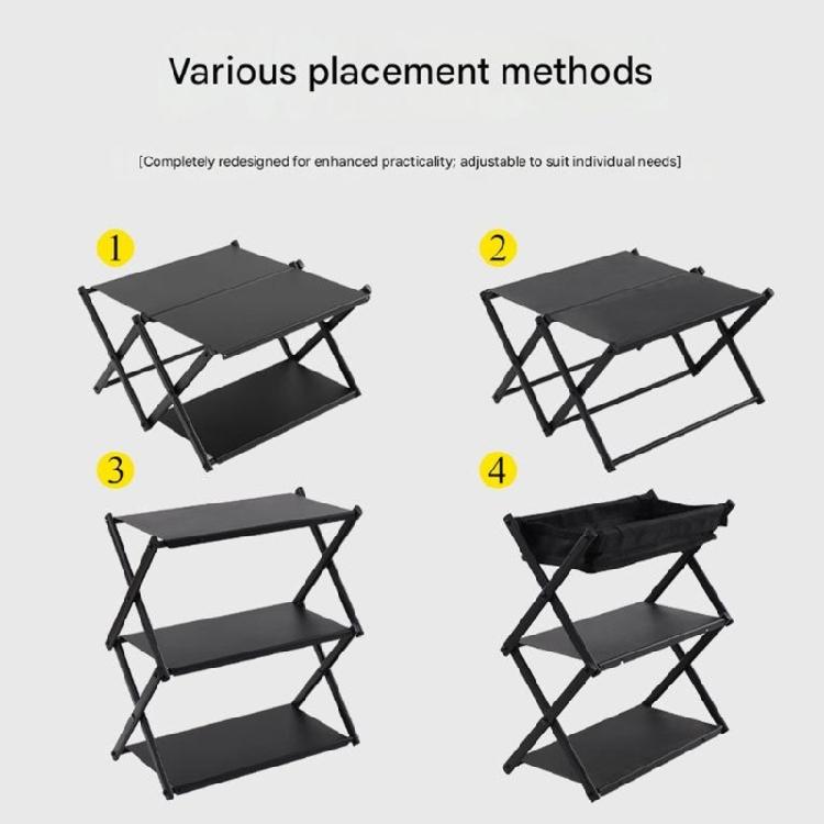 3 Level Outdoor Storage Stand Portables Foldable For Camping Picnics BBQ Trip Antislip Light Weight Carry