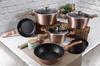 Zestaw garnków granitowych bh-6161 rose gold 17 elementów lumarko!