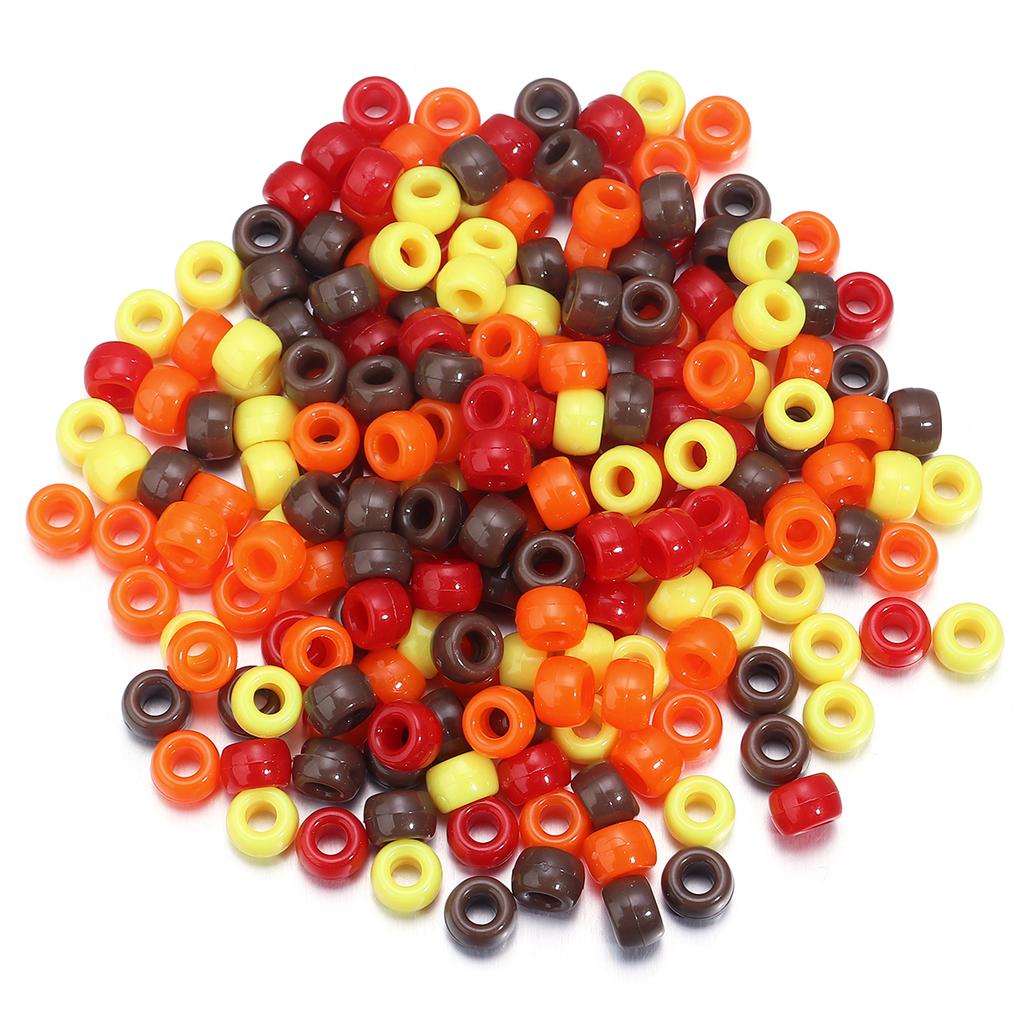 200pcs/lot 9mm Mix Color Acrylic Beads 4mm Big Hole Round Loose Beads For Jewelry Making DIY Necklace Bracelet Craft Accessories