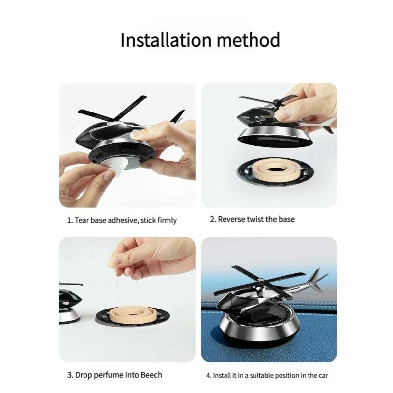 Helicopter Styling Solar Car Air Freshener Decorative Aromatherapy Car Interior Accessories Propeller Rotary Perfume Diffuser