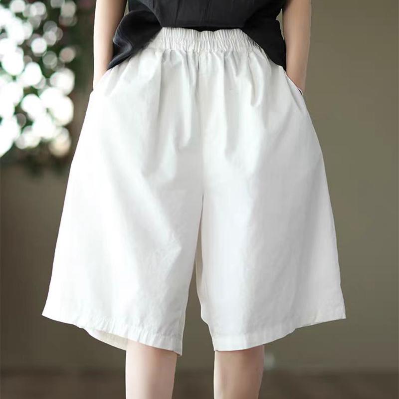 

ZANZEA Женские повседневные свободные летние короткие брюки с эластичной резинкой на талии 5XL белый