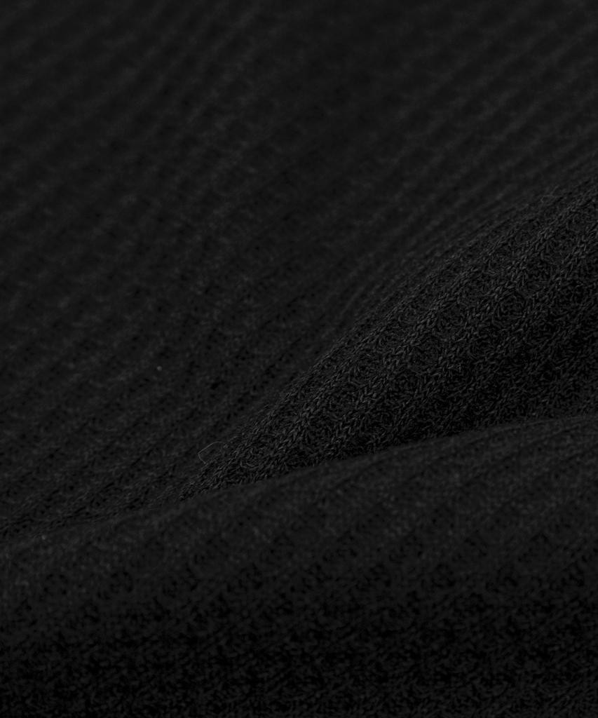 LETTERCOMO Raio Shell Waffle Sleeve Short Sleeve T-Shirt Black