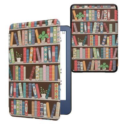 Kwmobile Case for Amazon Kindle with Auto Sleep and PU Pink (2022/2024) - E-Reader Sleep, Leather, Blue/Green/Dark