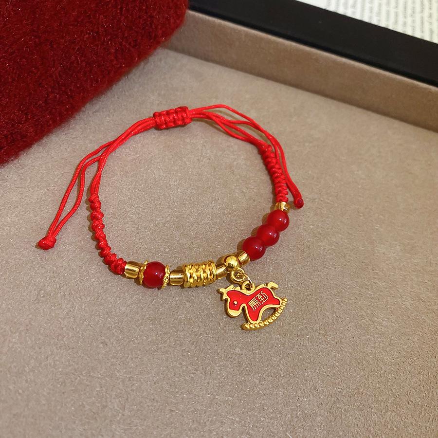 Chinesisches Rotes Schnur-Glasperlen-Armband - Hochwertiger Nischen-Handschmuck