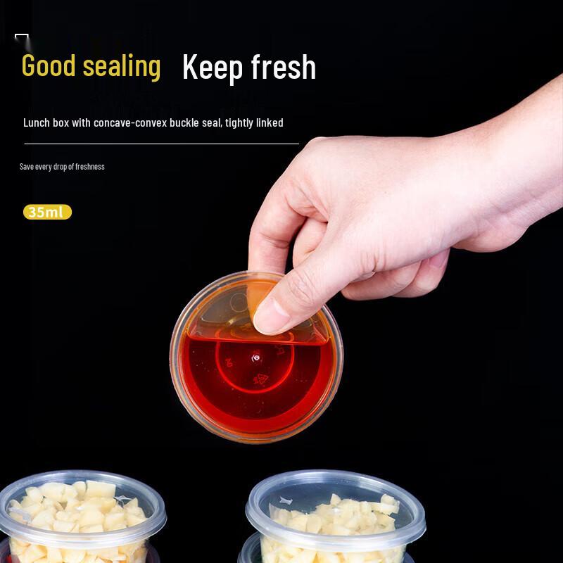 Disposable Plastic Sauce & Condiment Cups with Lids